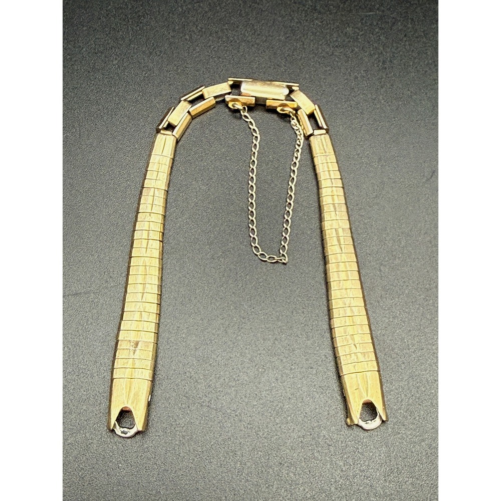 Kreisler Vintage Watch Band 1/20 10KT Gold Filled Textured Link Safety Chain USA
